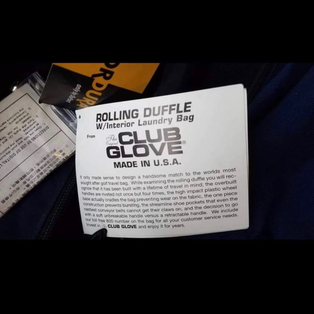 *NEW WITH TAGS* Rolling duffel bag (club glove)